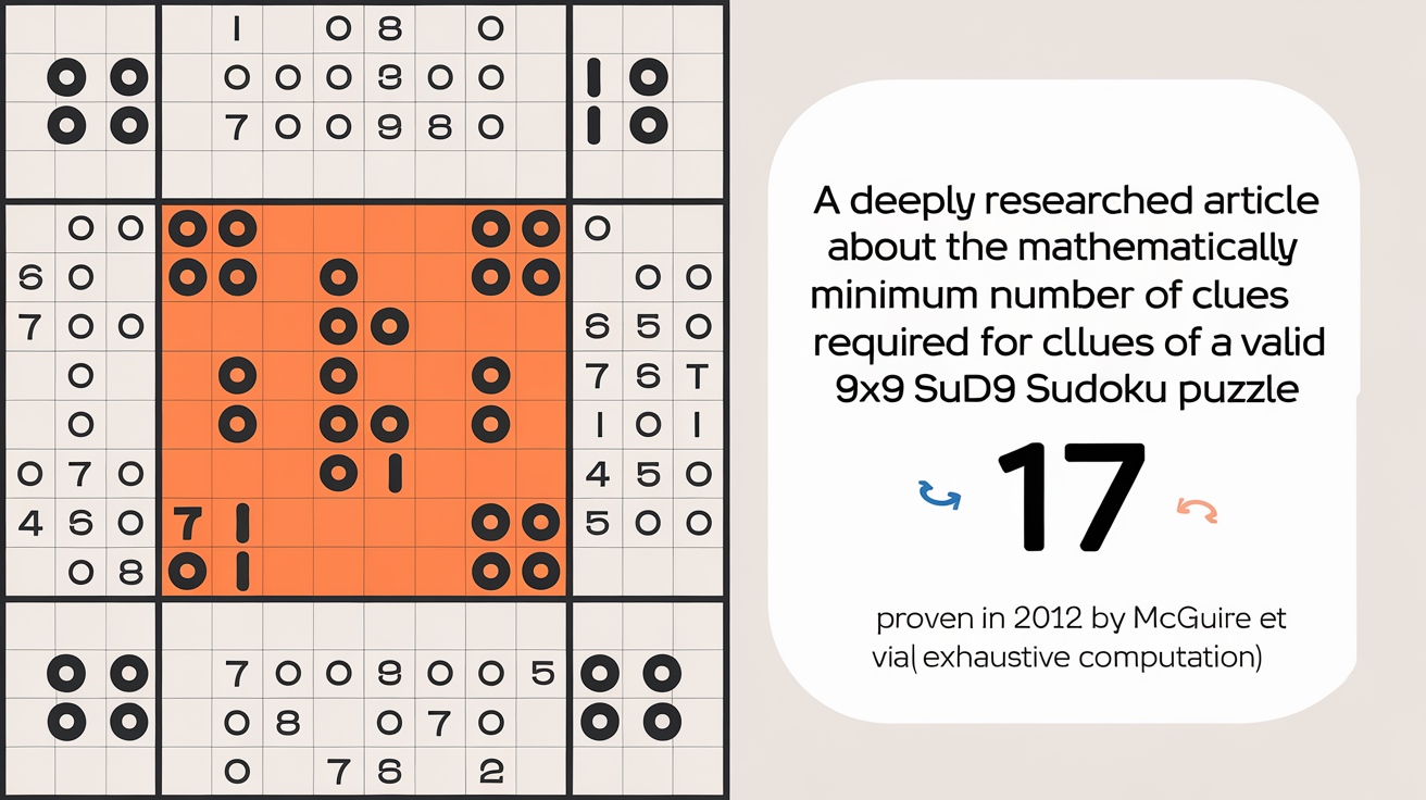 The Magic Number 17: How Mathematicians Proved the Minimum Clues for a Perfect Sudoku